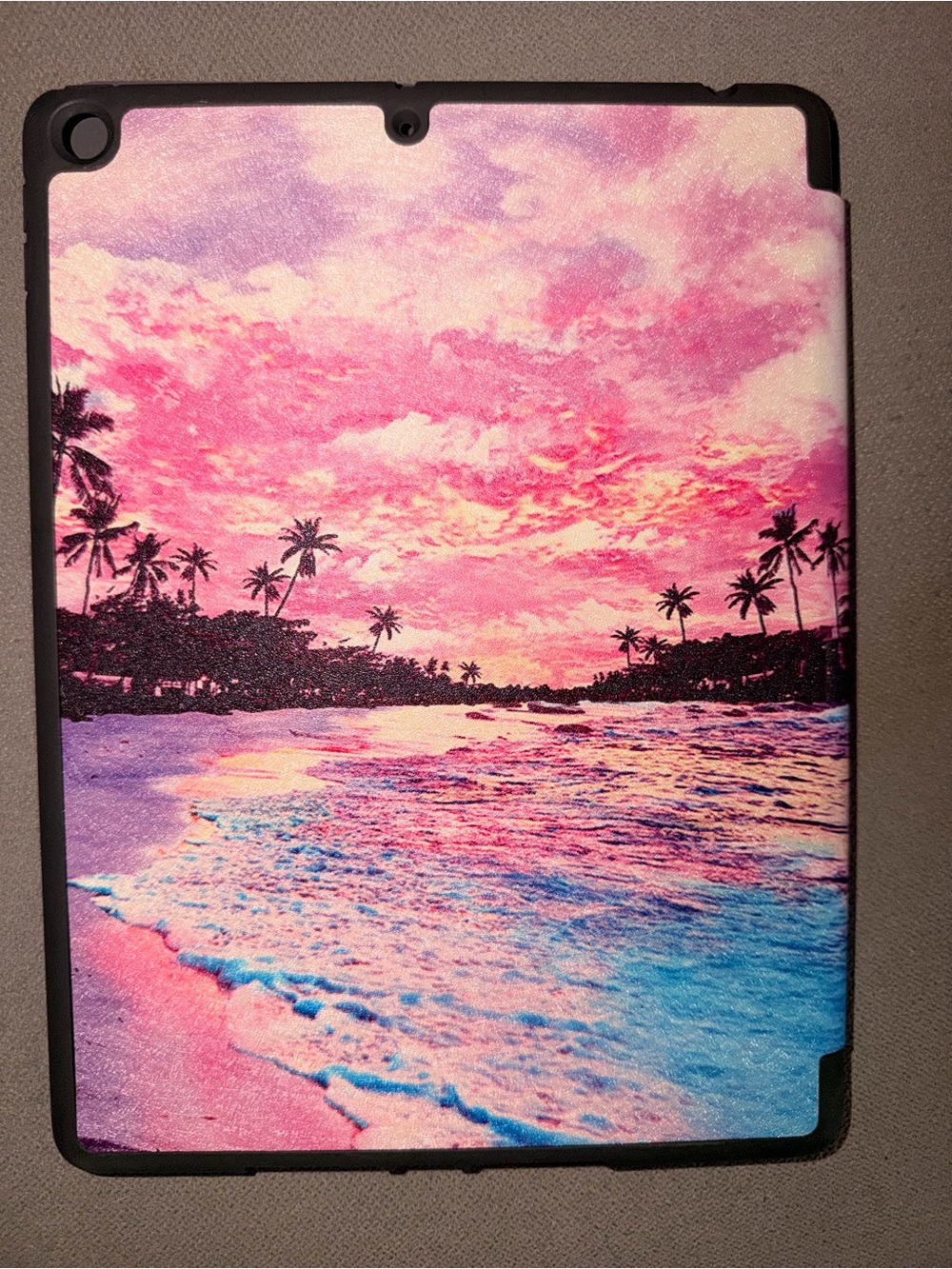 Tropical Sunset Tablet Case in Pink and Blue